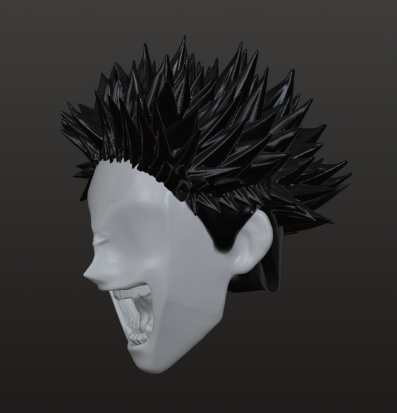 BLACK Windy Conversion Hair Sculpt (1/12th Scale) (Copy)